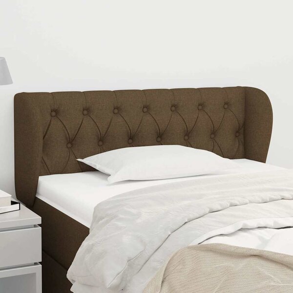 Čelo postele typu ušák tmavě hnědé 93x23x78/88 cm textil 3117465