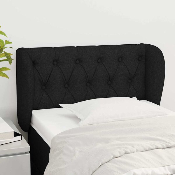 Čelo postele typu ušák černé 83x23x78/88 cm textil 3117456
