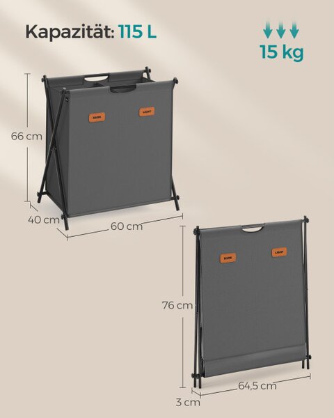 Prádelní koš 115L LCB120G01