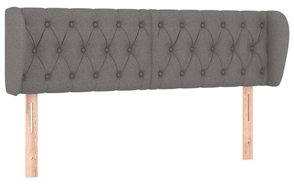 Čelo postele typu ušák tmavě šedé 147x23x78/88 cm textil 3117479