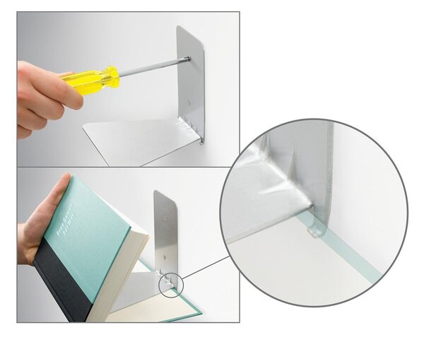 Kovové police ve stříbrné barvě v sadě 3 ks 18 cm Conceal – Umbra
