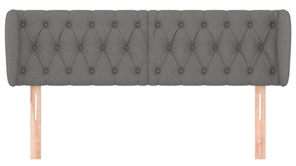 Čelo postele typu ušák tmavě šedé 147x23x78/88 cm textil 3117479