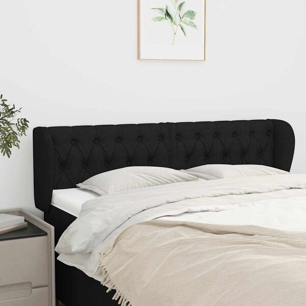 Čelo postele typu ušák černé 163x23x78/88 cm textil 3117488