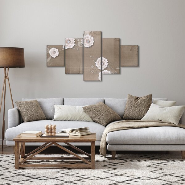 Obraz - Drapérie s květy (125x70 cm)
