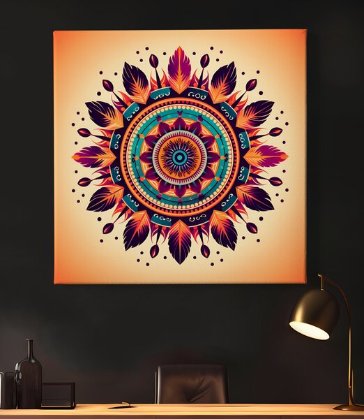 Obraz na plátně - Mandala ohnivý lapač FeelHappy.cz Vyberte rozměr (Šířka/Výška): 40 x 40 cm