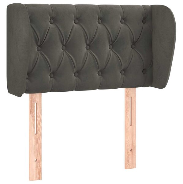 Čelo postele typu ušák tmavě šedé 83x23x78/88 cm samet 3117511