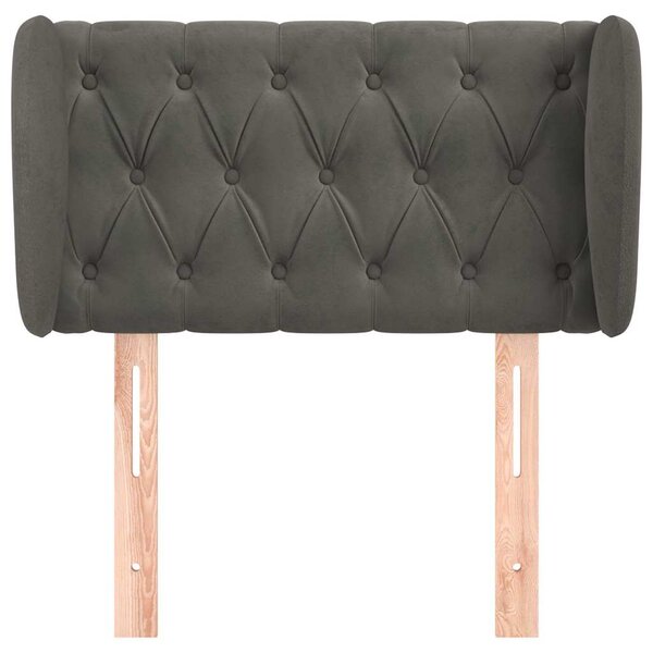 Čelo postele typu ušák tmavě šedé 83x23x78/88 cm samet 3117511