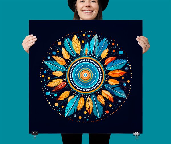 FeelHappy Plakát - Mandala vodní lapač Velikost plakátu: 40 x 40 cm