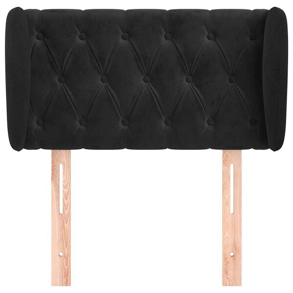 Čelo postele typu ušák černé 83x23x78/88 cm samet 3117512