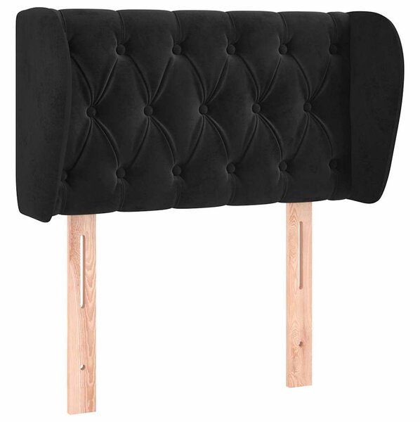 Čelo postele typu ušák černé 83x23x78/88 cm samet 3117512