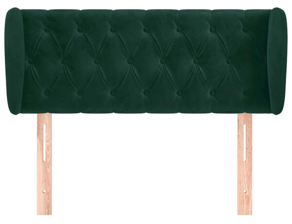 Čelo postele typu ušák tmavě zelené 93x23x78/88 cm samet 3117519