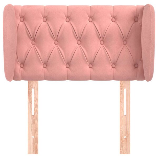 Čelo postele typu ušák růžová 83x23x78/88 cm samet 3117515