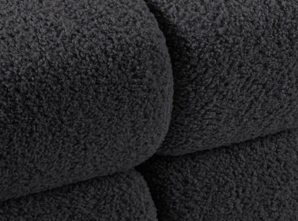 Antracitová modulární rohová pohovka z textilie bouclé (levý roh) Bellis – Micadoni Home