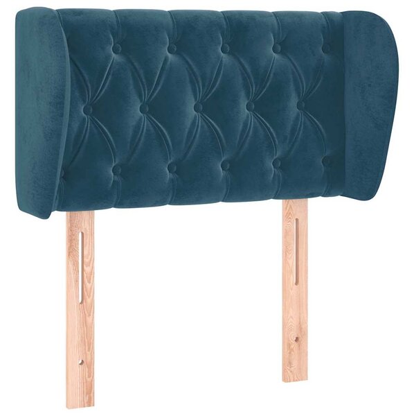 Čelo postele typu ušák tmavě modré 83x23x78/88 cm samet 3117514