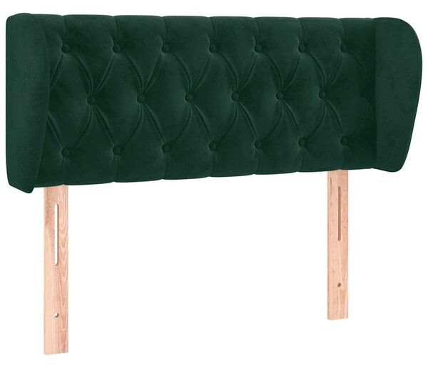 Čelo postele typu ušák tmavě zelené 93x23x78/88 cm samet 3117519