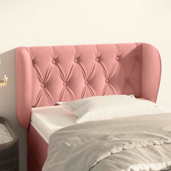 Čelo postele typu ušák růžová 83x23x78/88 cm samet 3117515