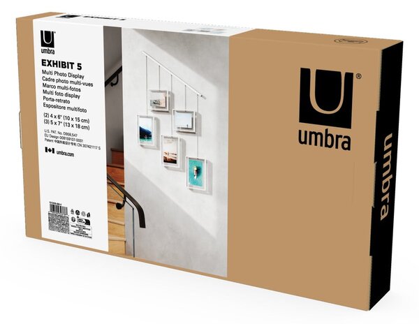 Bílé kovové rámečky na zeď v sadě 5 ks 79x43 cm Exhibit – Umbra