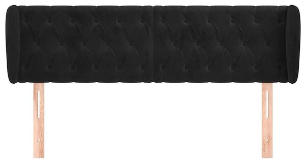 Čelo postele typu ušák černé 147x23x78/88 cm samet 3117530