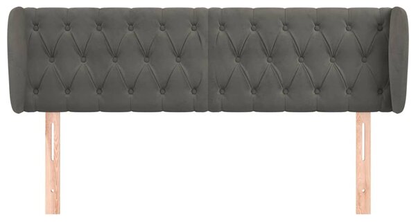 Čelo postele typu ušák tmavě šedé 147x23x78/88 cm samet 3117529