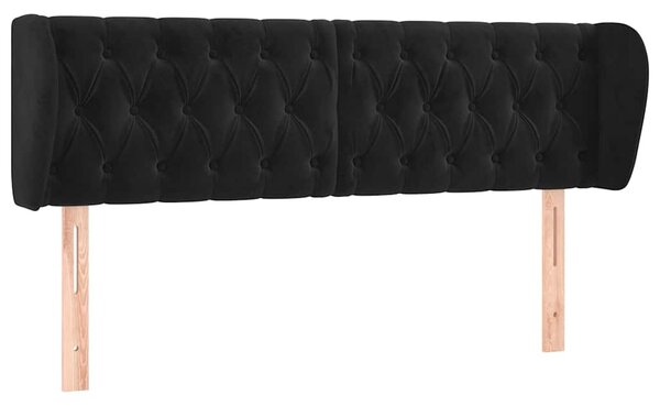 Čelo postele typu ušák černé 147x23x78/88 cm samet 3117530