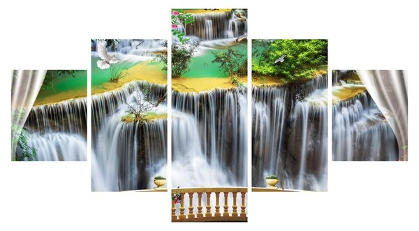 Obraz - Výhled na kouzelné vodopády (125x70 cm)