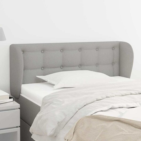Čelo postele typu ušák světle šedé 83x23x78/88 cm textil 3117552