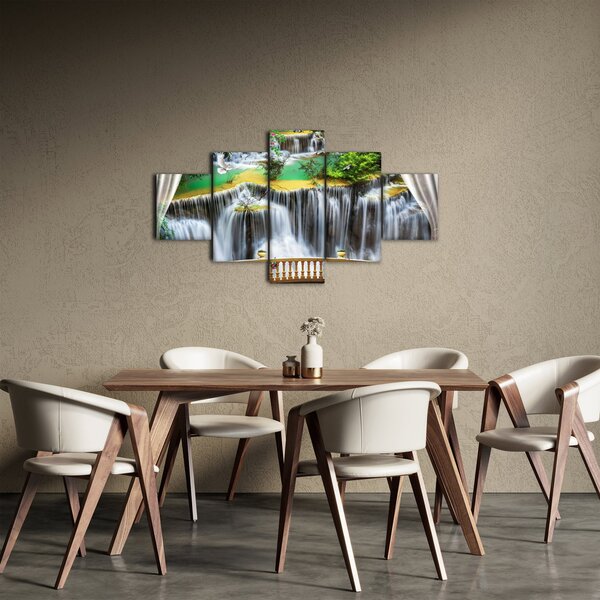 Obraz - Výhled na kouzelné vodopády (125x70 cm)
