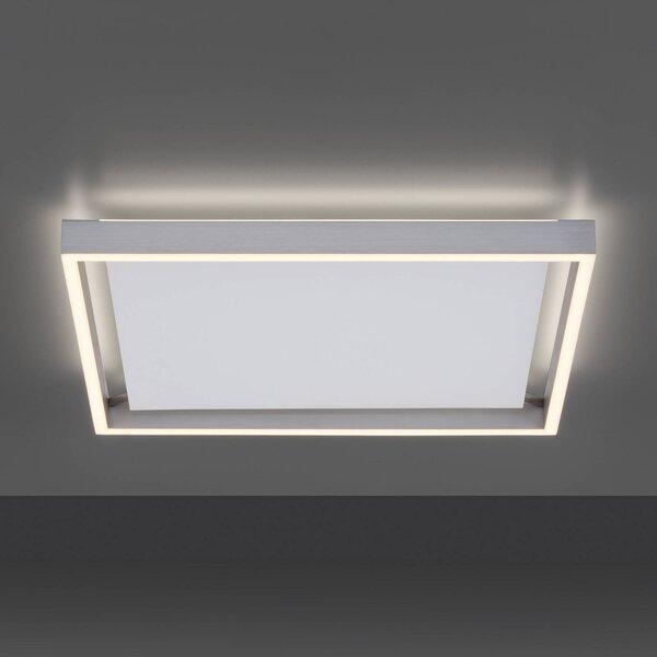 Q-Smart-Home Paul Neuhaus Q-KAAN LED stropní světlo, 45x45cm, stmívatelný, Hliník / šedá / zinek, Obývací pokoj / jídelna, Hliník, Moderní