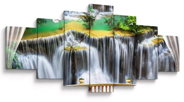 Obraz - Výhled na kouzelné vodopády (210x100 cm)