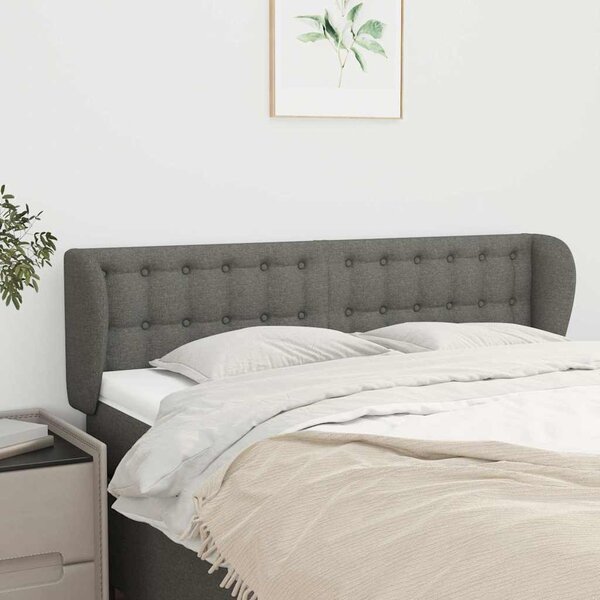 Čelo postele typu ušák tmavě šedé 147x23x78/88 cm textil 3117577