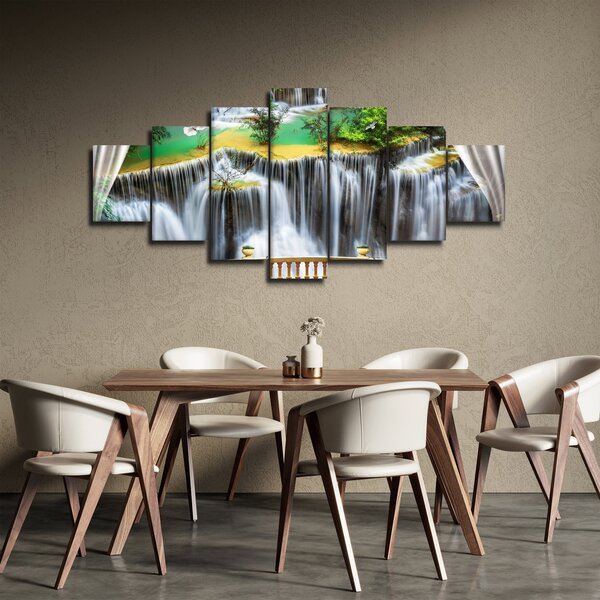 Obraz - Výhled na kouzelné vodopády (210x100 cm)