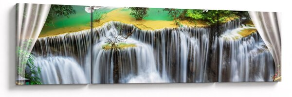 Obraz - Výhled na kouzelné vodopády (170x50 cm)