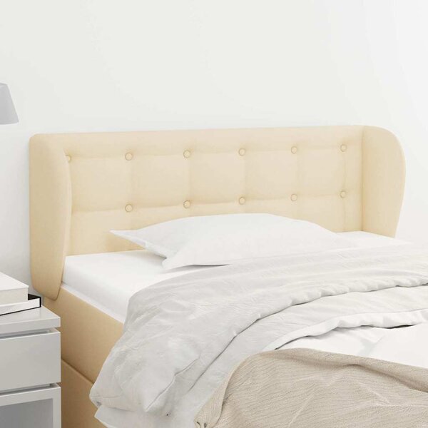 Čelo postele typu ušák krémové 83x23x78/88 cm textil 3117557