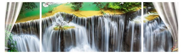 Obraz - Výhled na kouzelné vodopády (170x50 cm)