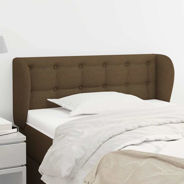 Čelo postele typu ušák tmavě hnědé 83x23x78/88 cm textil 3117555