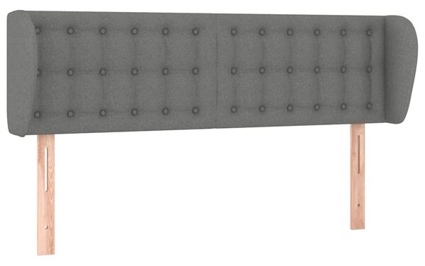 Čelo postele typu ušák tmavě šedé 147x23x78/88 cm textil 3117577