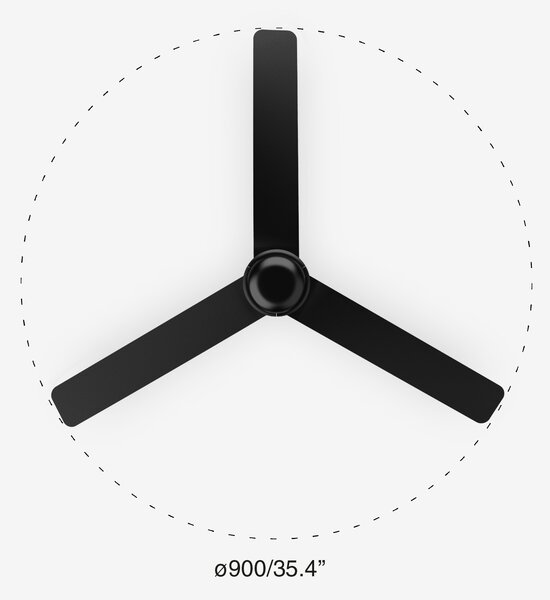 FARO Stropní ventilátor MINI PUNT TUB S, 6 rychlostí Barva: Černá-dřevo