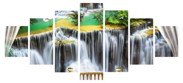 Obraz - Výhled na kouzelné vodopády (210x100 cm)