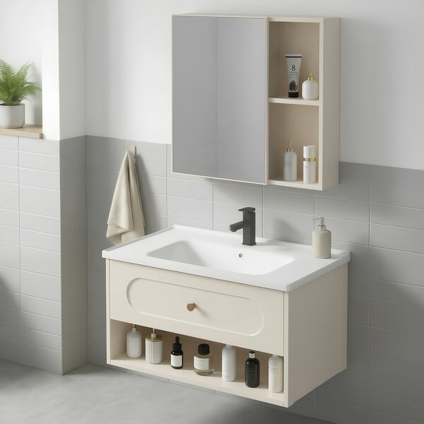 Sada koupelnového nábytku s umyvadlem River 60cm Creme