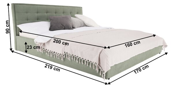 Manželská postel 160 cm Essie (s roštem) (mentolová)