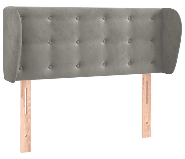 Čelo postele typu ušák světle šedé 83x23x78/88 cm samet 3117608