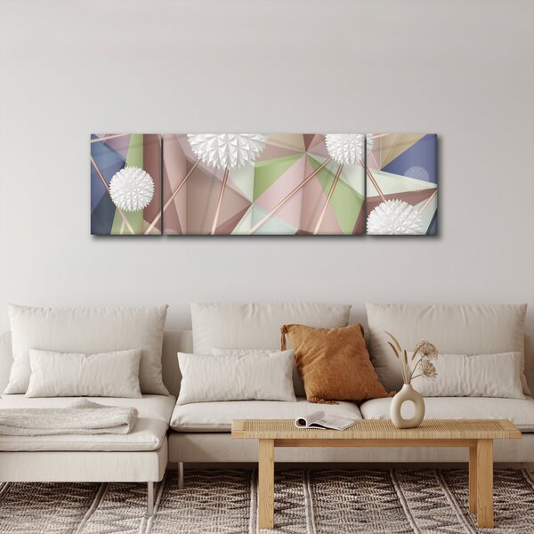 Obraz - 3D Abstrakce v pastelových barvách (170x50 cm)