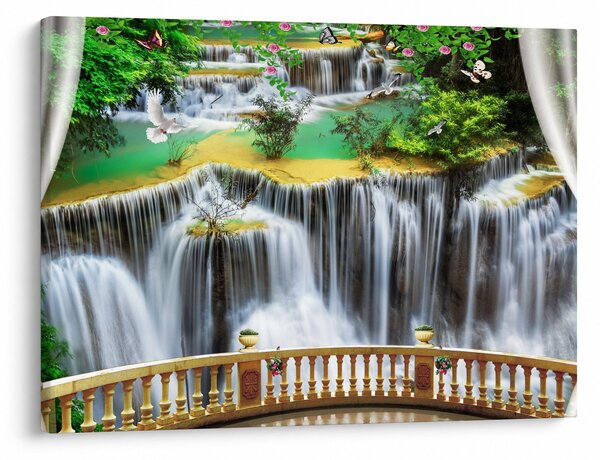 Obraz - Výhled na kouzelné vodopády (70x50 cm)