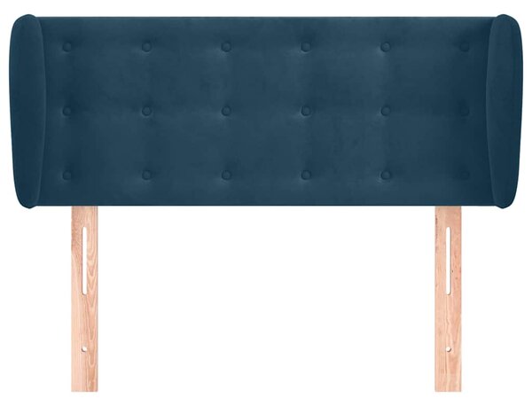 Čelo postele typu ušák tmavě modré 83x23x78/88 cm samet 3117612