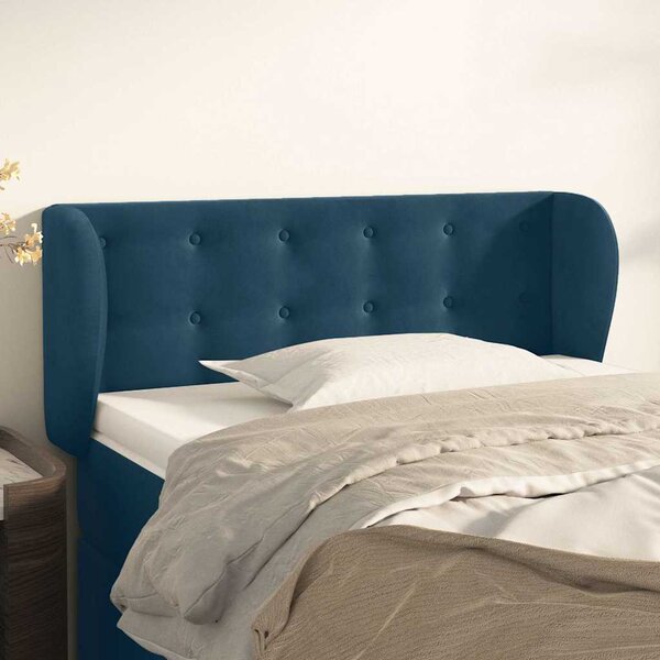 Čelo postele typu ušák tmavě modré 83x23x78/88 cm samet 3117612