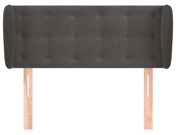 Čelo postele typu ušák tmavě šedé 83x23x78/88 cm samet 3117609