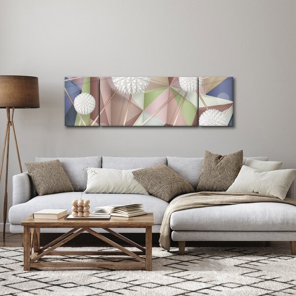 Obraz - 3D Abstrakce v pastelových barvách (170x50 cm)