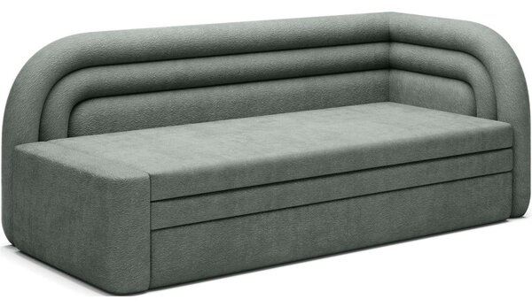Zelená žinylková rozkládací/s úložným prostorem pohovka pravý roh 223 cm Fabillo – ELTAP