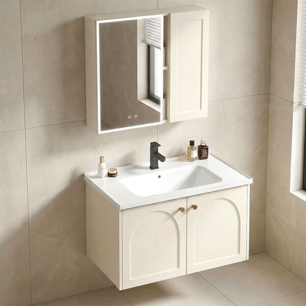 Sada koupelnového nábytku s umyvadlem Denver 60cm Creme