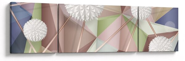Obraz - 3D Abstrakce v pastelových barvách (170x50 cm)